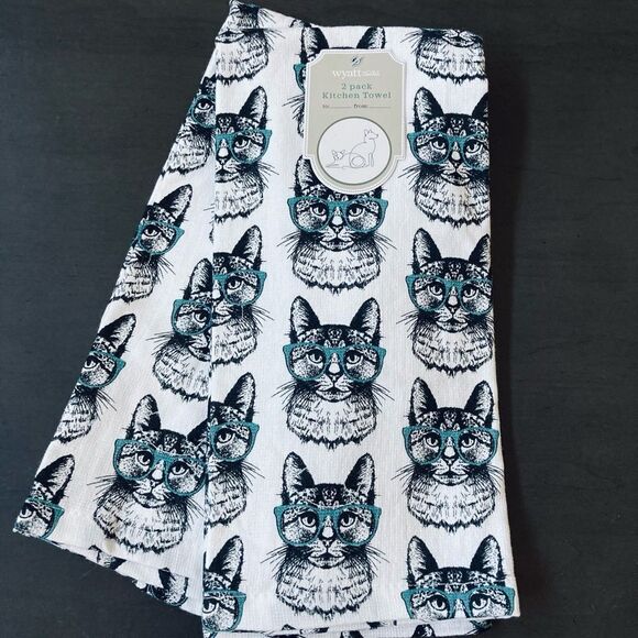 Cats in Glasses Kitchen Cat Dish Towels - Picture 2 of 3